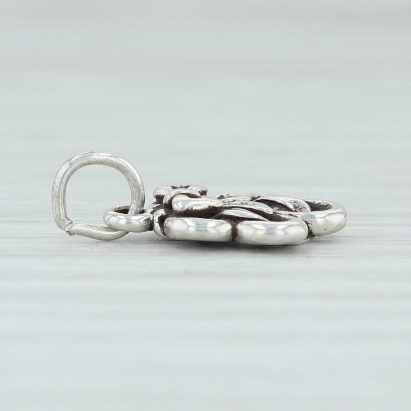Light Gray 12 Days of Christmas 5 Rings Charm Sterling Silver 925 Holiday Pendant