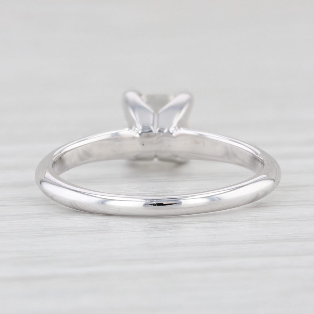 Light Gray 1.03ct Princess Square Solitaire Diamond Engagement Ring 14k White Gold Size 5.5 GIA