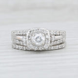 Light Gray 0.83ctw Diamond Halo Engagement Ring Wedding Band 950 Palladium Size 4.5