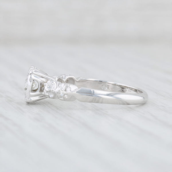 Light Gray Vintage 0.23ctw Diamond Engagement Ring 14k White Gold Size 5.75