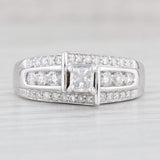Light Gray 0.75ctw Princess Diamond Engagement Ring 14k White Gold Size 8.25