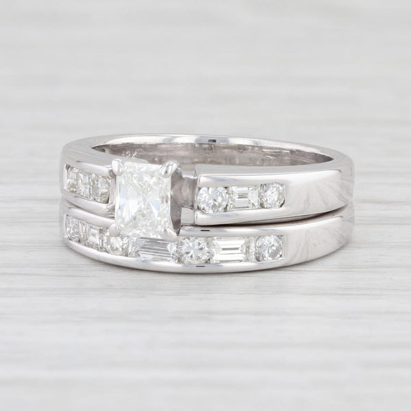Light Gray 1.27ctw Diamond Engagement Ring Wedding Band Bridal Set 18k Gold Sz 6.75 EGL USA