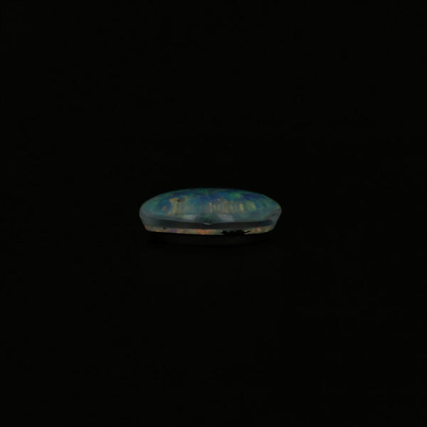 Black 2.03ct Blue Synthetic Opal Loose Gemstone 10 x 8mm Oval Solitaire Jewelry Making