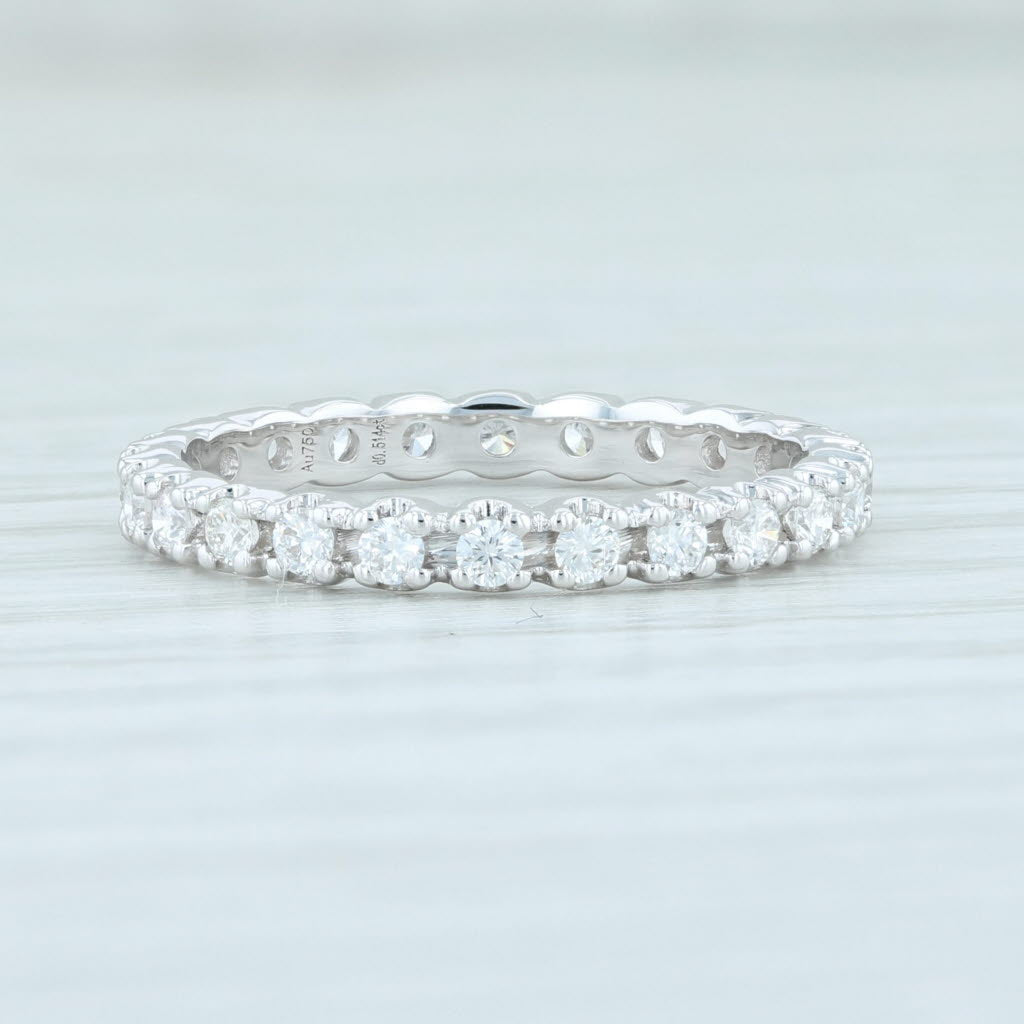 Light Gray New 0.51ctw Diamond Eternity Ring 18k White Gold Size 6 Wedding Stackable Band