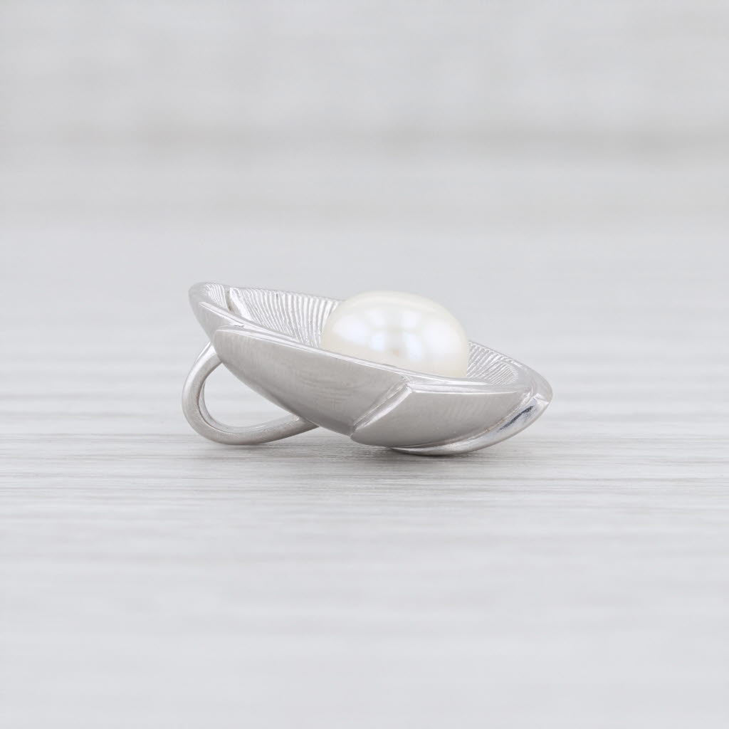Light Gray New Bastian Inverun Shell and Sea Cultured Pearl Pendant Sterling Silver 12846