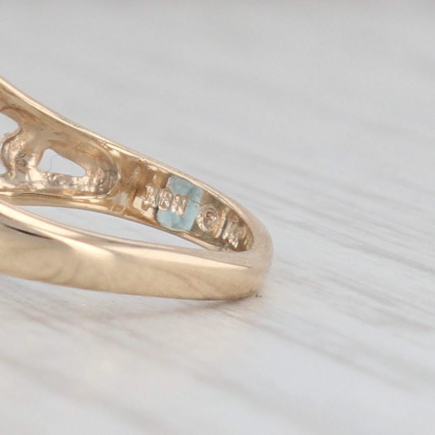 Light Gray Kabana 3.25ct Oval London Blue Topaz Solitaire Ring 14k Yellow Gold Size 5.25