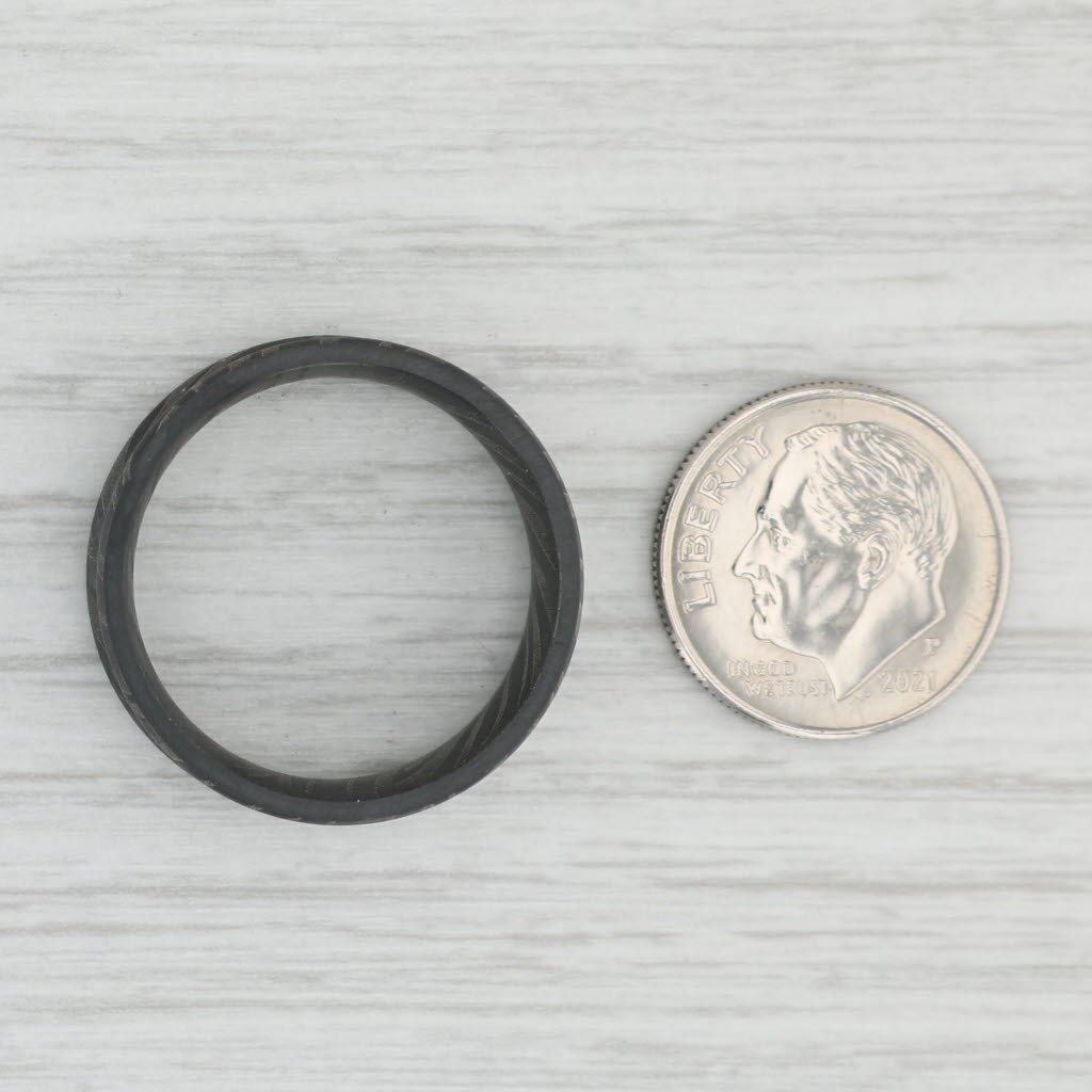 Light Gray New 2-Toned Patterned Black Titanium Ring Size 10 Men's Wedding Band