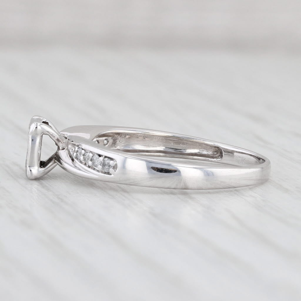 Light Gray 0.38ctw Princess Diamond Engagement Ring 10k White Gold Size 7.5