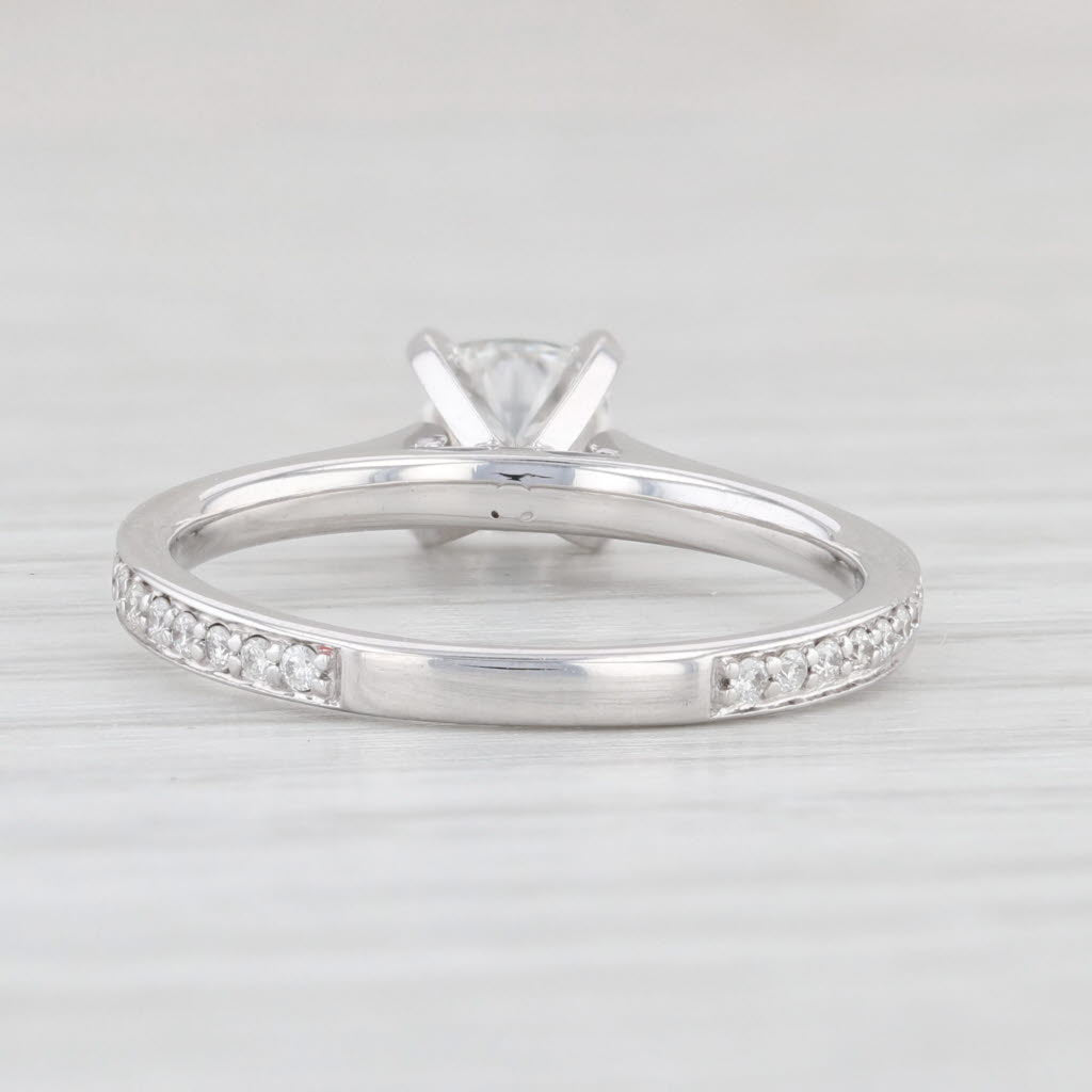 Light Gray 0.65ctw Cushion Diamond Engagement Ring 14k White Gold Size 5.25 GIA Copy