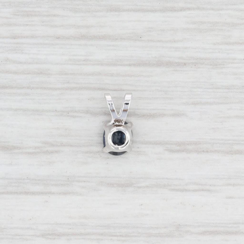 Light Gray New 0.49ct Blue Sapphire Pendant 14k White Gold Oval Solitaire Drop