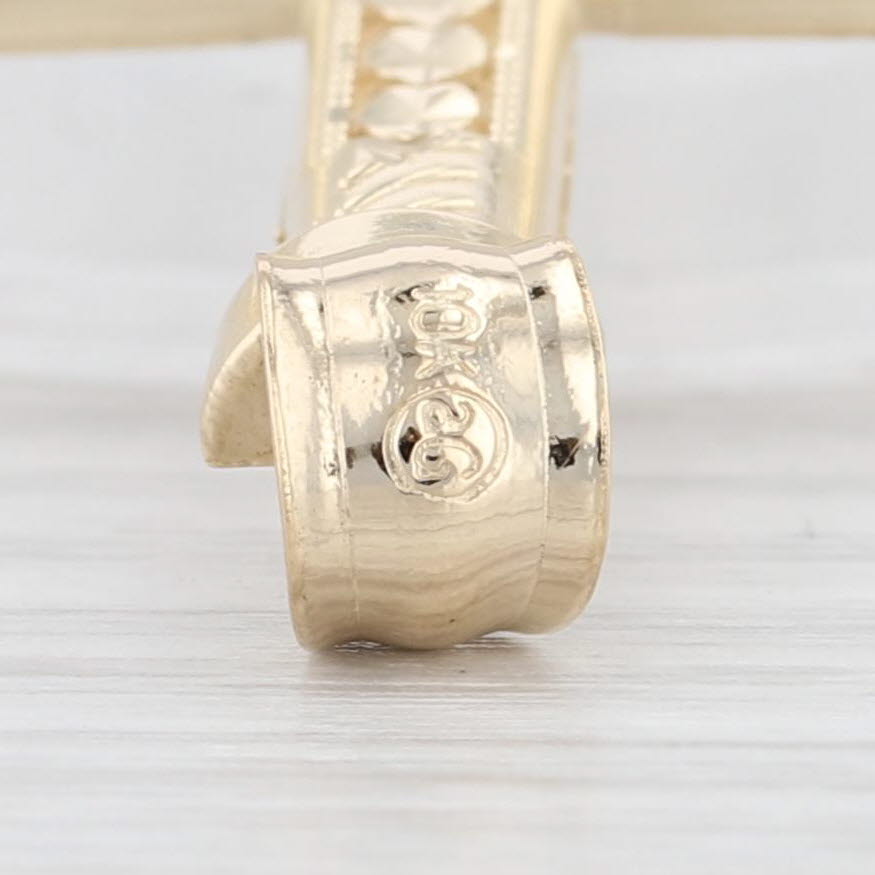 Light Gray Cross of Gold Nails Pendant 10k Yellow Gold Religious Jewelry Statement