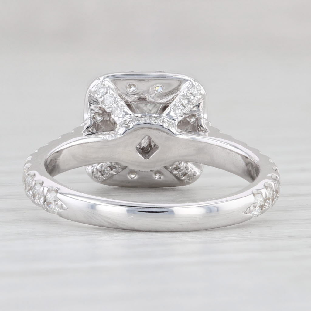 Light Gray Neil Lane Princess Diamond Halo Engagement Ring 14k White Gold Size 6.75