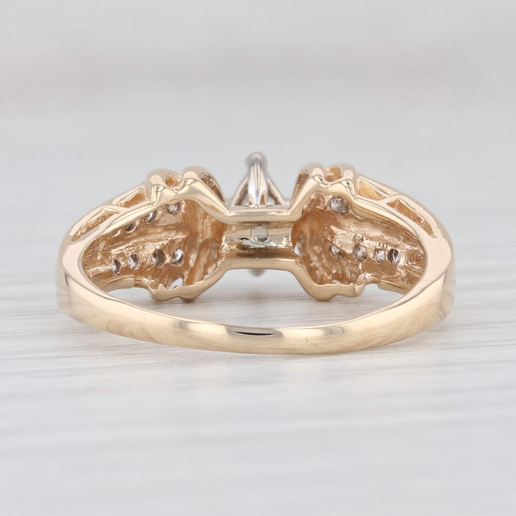 Light Gray 0.50ctw Diamond Engagement Ring 14k Yellow Gold Size 8.25Trillion Marquise