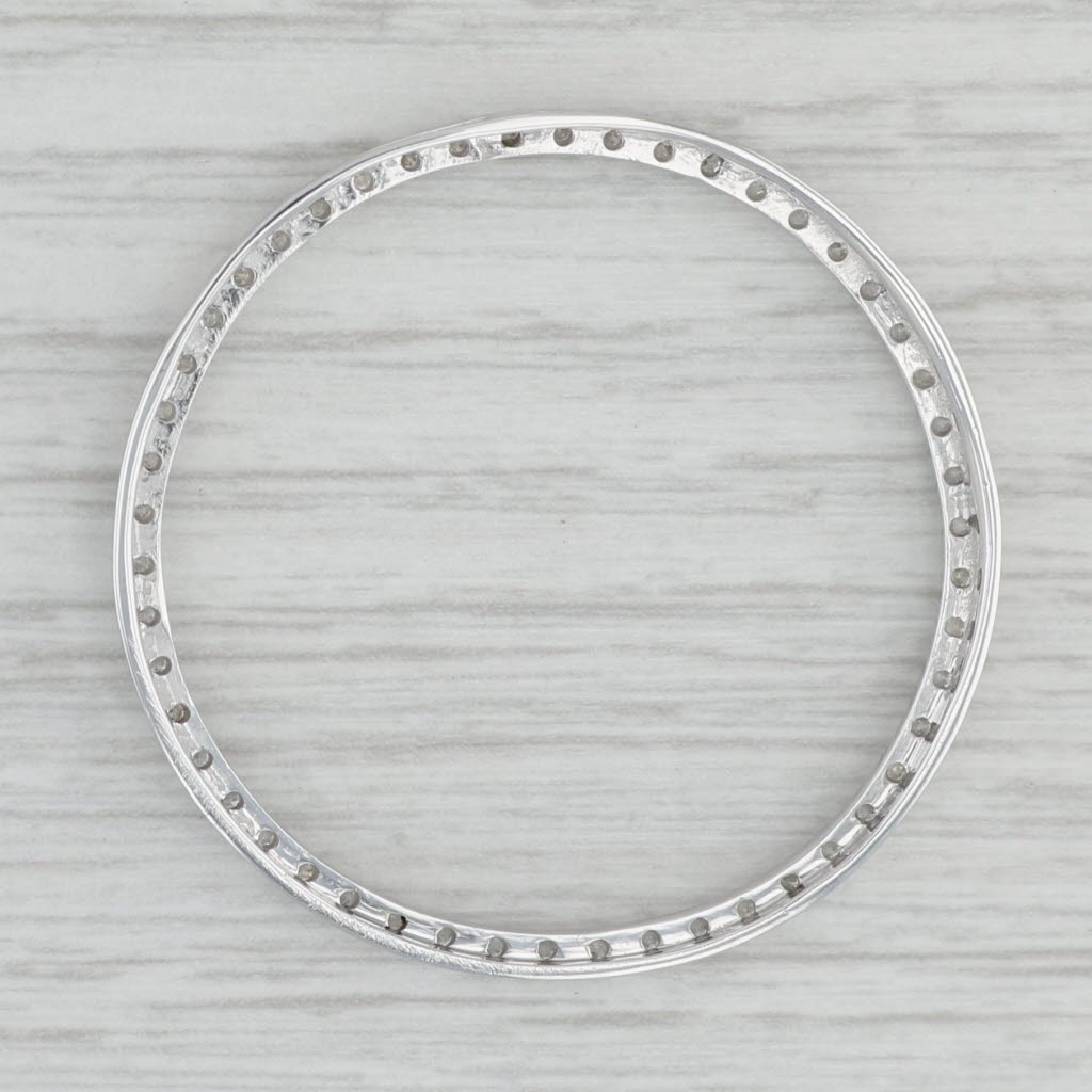 Gray 0.75ctw Diamond Eternity Circle Pendant 14k White Gold Floating Statement
