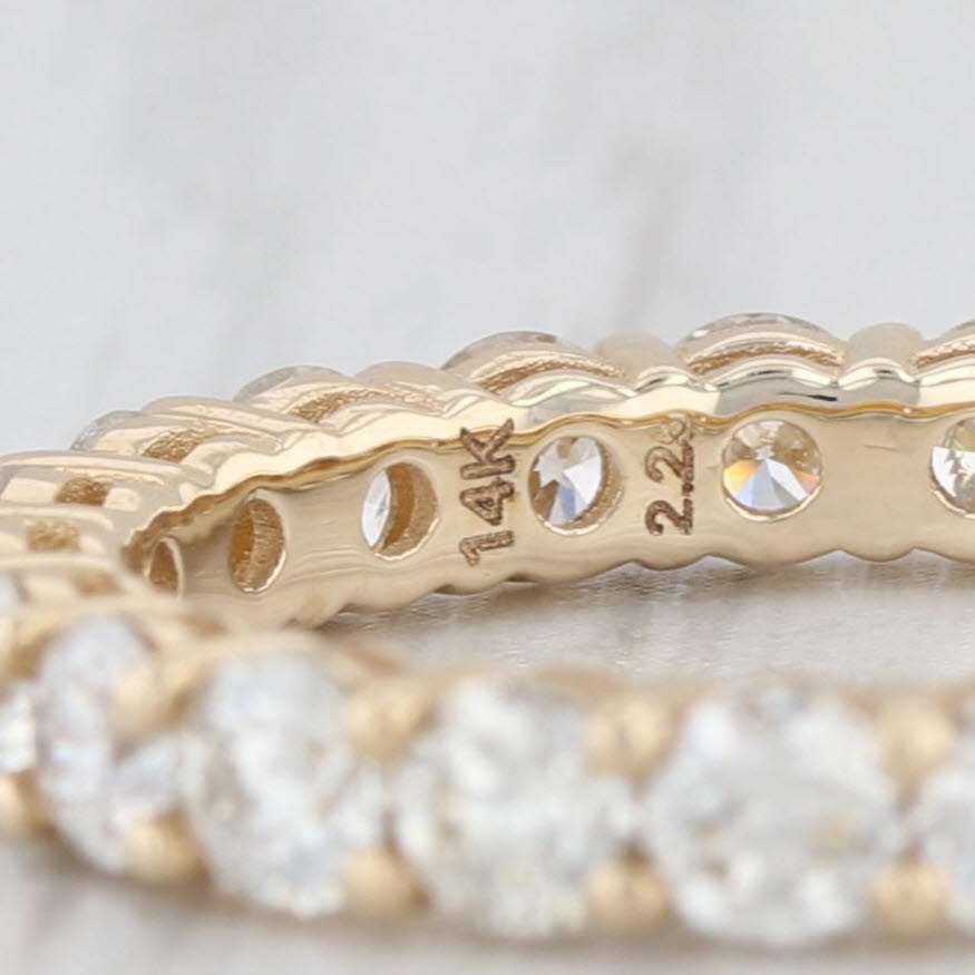 Light Gray New 2.25ctw Diamond Eternity Band 14k Yellow Gold Size 6 Stackable Wedding Ring