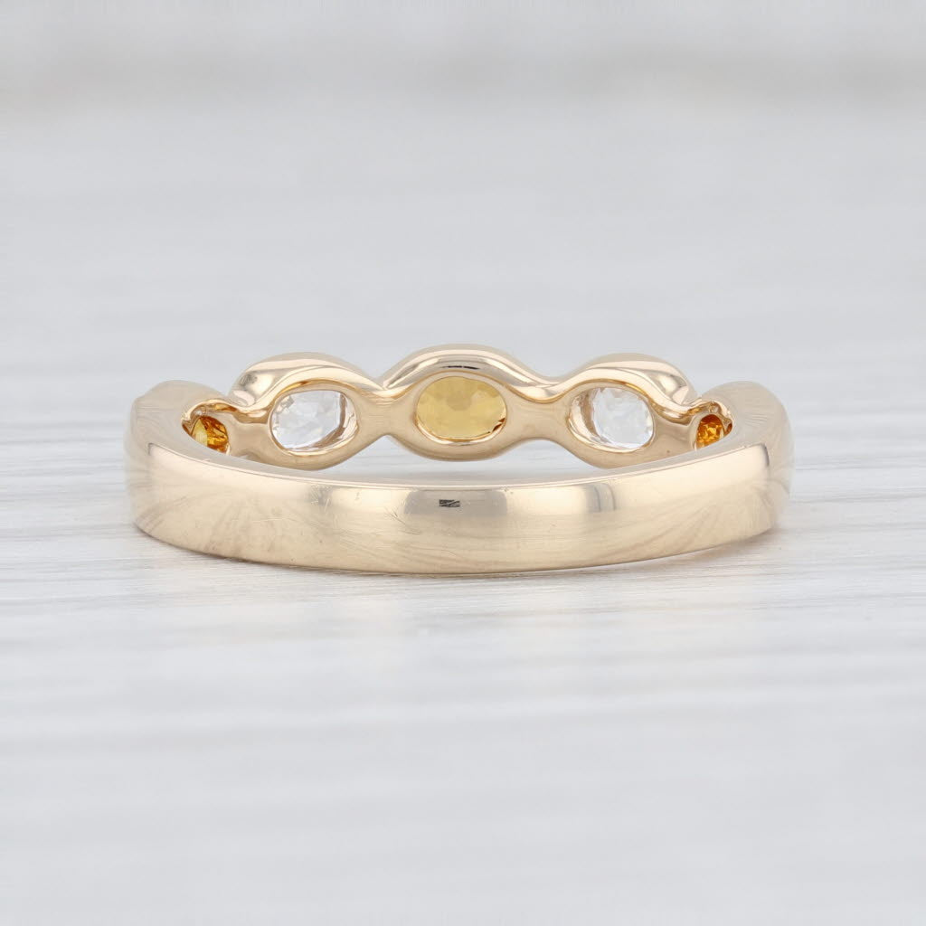 Light Gray New Beverley K 1.1ctw White Orange Sapphire Stackable Ring 14k Gold Size 6.5