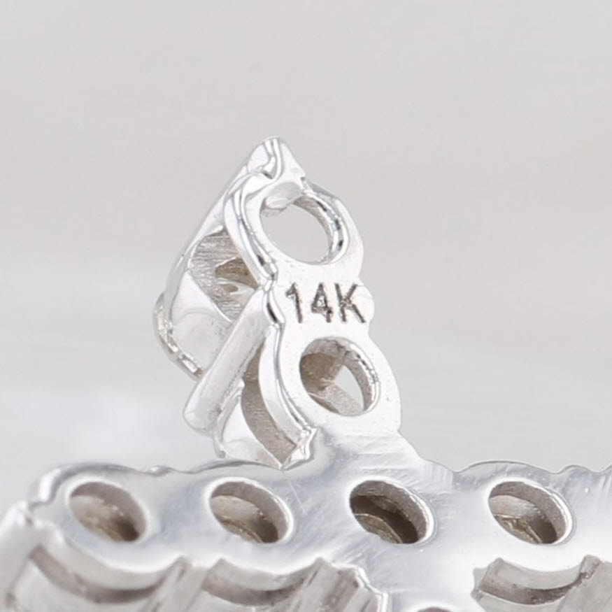 Light Gray 1.05ctw Diamond Cross Pendant 14k White Gold Religious Jewelry