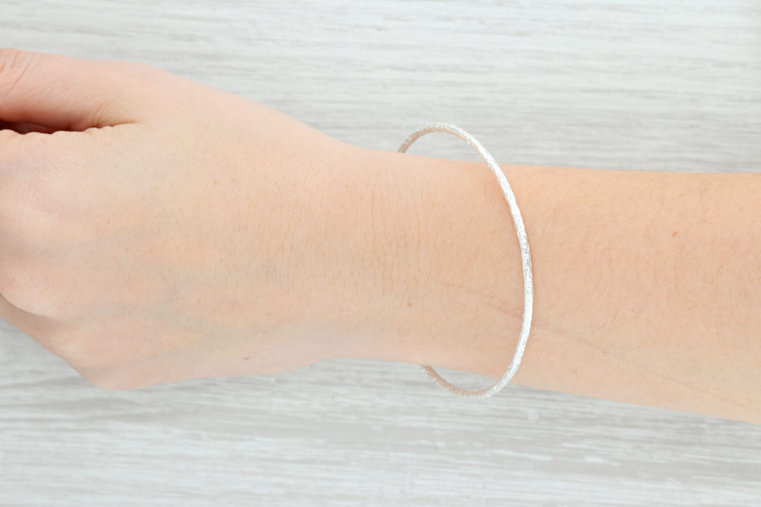Light Gray New Nina Nguyen Pallas Bangle Bracelet Sterling Silver 8" Size 3