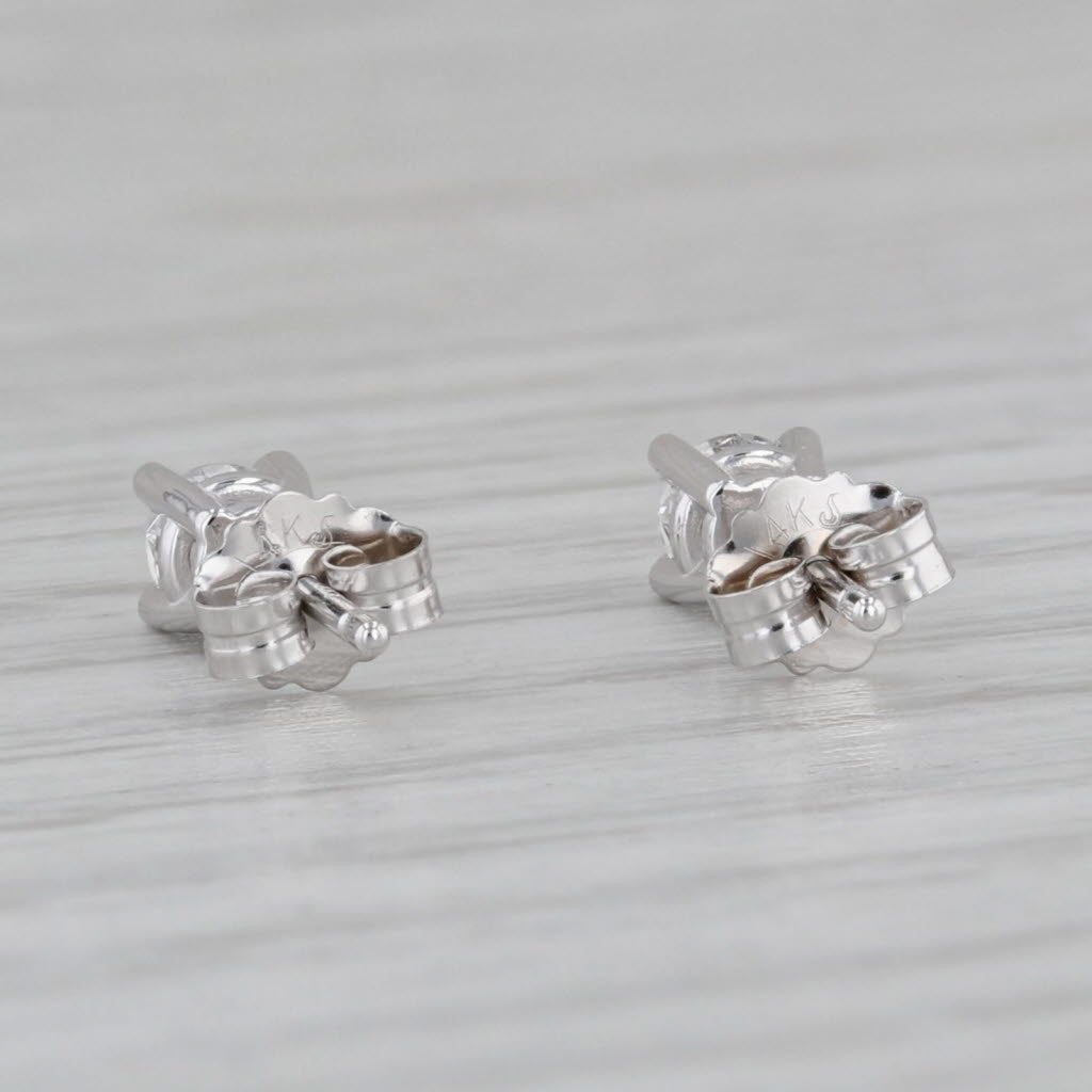 Gray New 0.32ctw Diamond Stud Earrings 14k White Gold Round Solitaire Studs