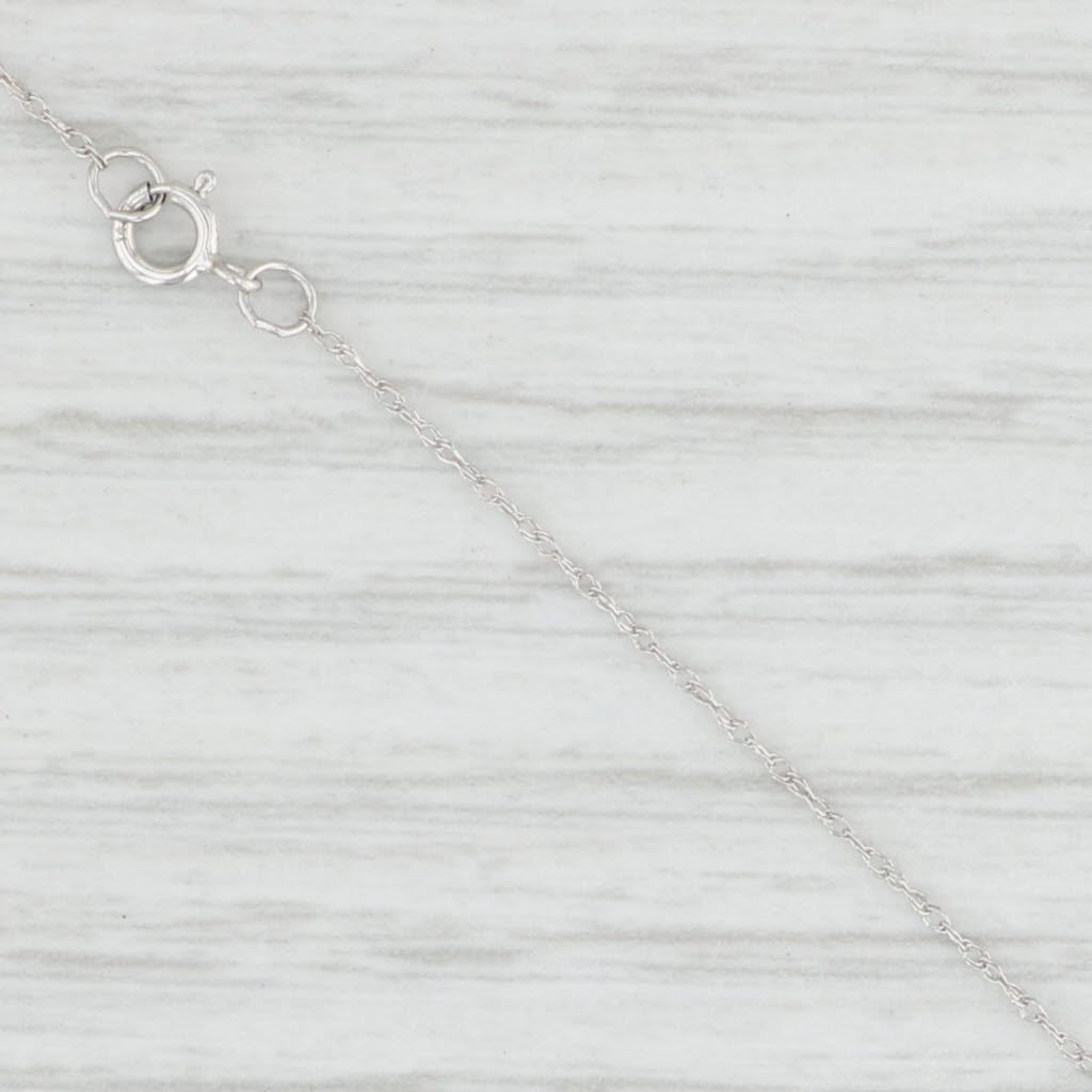 Light Gray New 0.10ct Diamond Circle Pendant Necklace 14k White Gold 18" Rope Chain