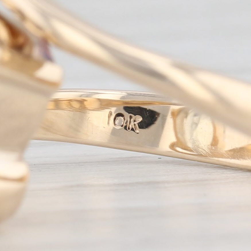 Light Gray 1.40ct Aquamarine Bypass Ring 10k Gold Size 7 Oval Solitaire March Birthstone