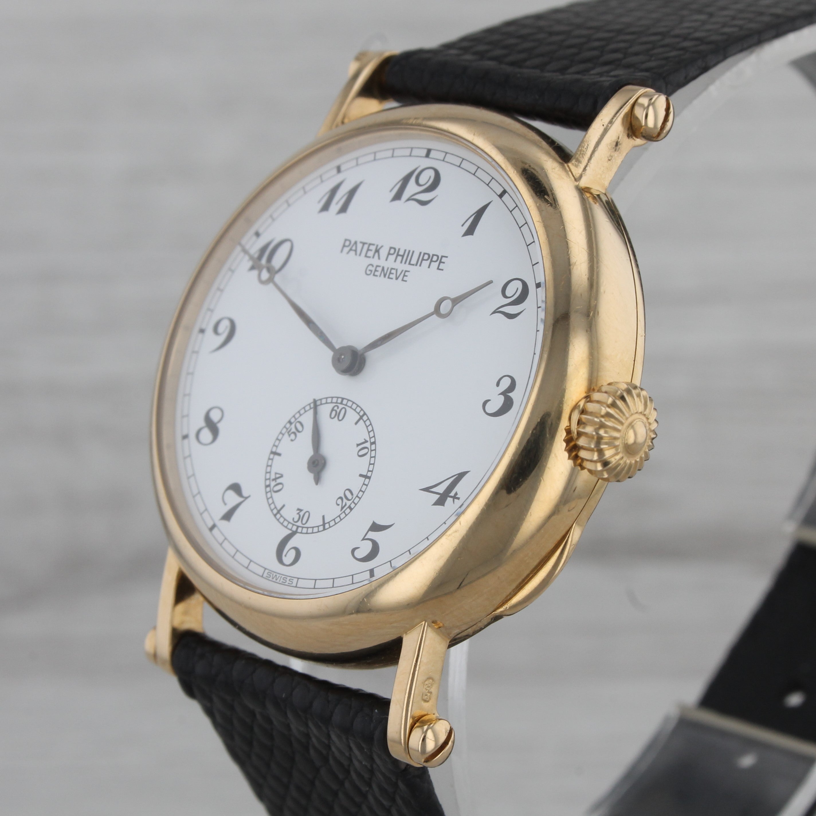 Dark Gray Patek Philippe 3960 Watch 18k Gold 150th Anniversary Calatrava Officer Serviced