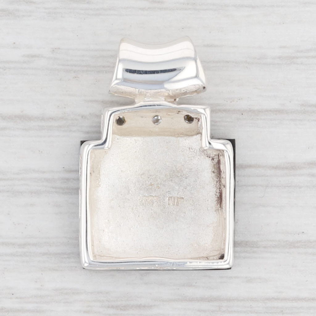 Light Gray New Onyx Pendant 925 Sterling Silver Solitaire Drop B12678
