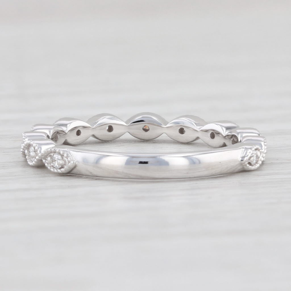 Light Gray New 0.12ctw Diamond Ring 14k White Gold Size 5.75 Stackable Wedding Band