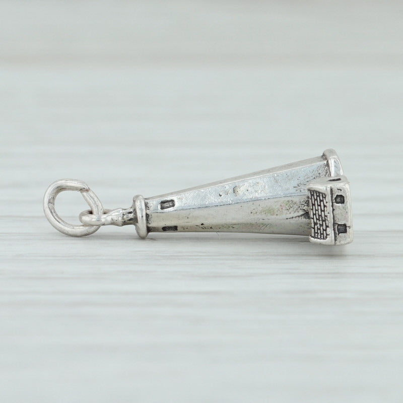 Light Gray Old Baldy Lighthouse Charm Sterling Silver Nautical North Carolina Souvenir