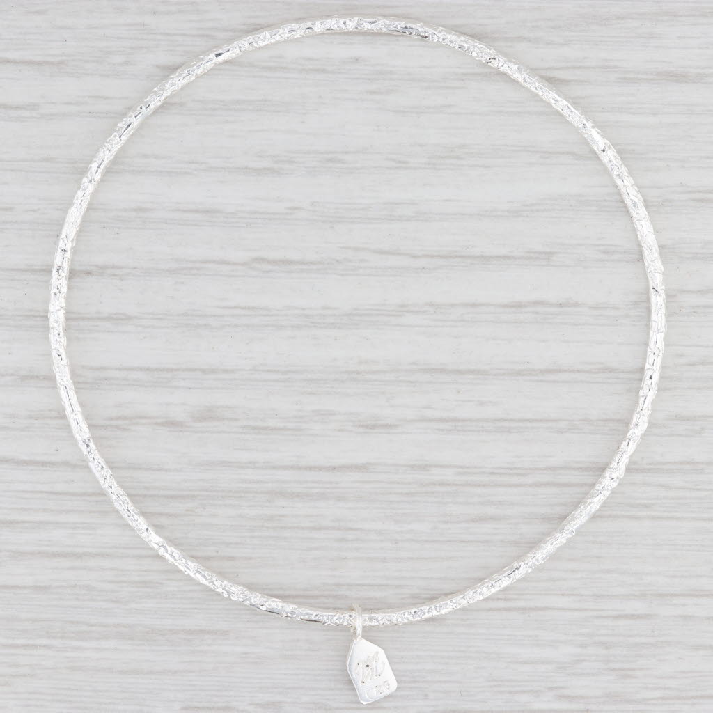 Light Gray New Nina Nguyen Pallas Bangle Bracelet Sterling Silver 8" Size 3