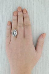Gray 0.50ctw VS Diamond Cluster Engagement Ring 14k White Gold Size 6.75