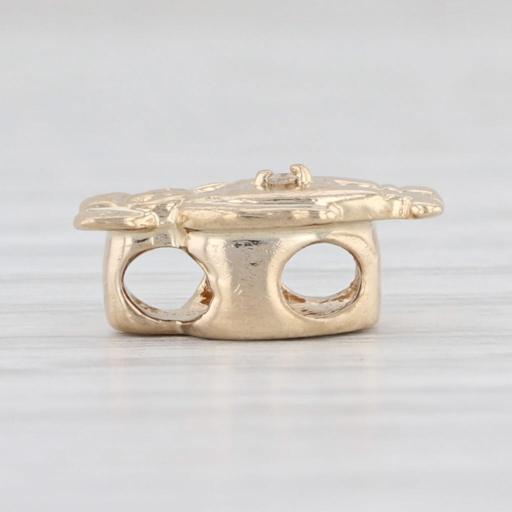 Light Gray Vintage Richard Klein Diamond Boy Child Slide Charm 14k Yellow Gold