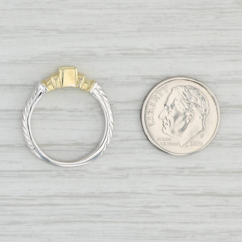 Light Gray 0.12ctw Princess Solitaire Diamond Ring 18k Yellow White Gold Sz 5.75 Engagement