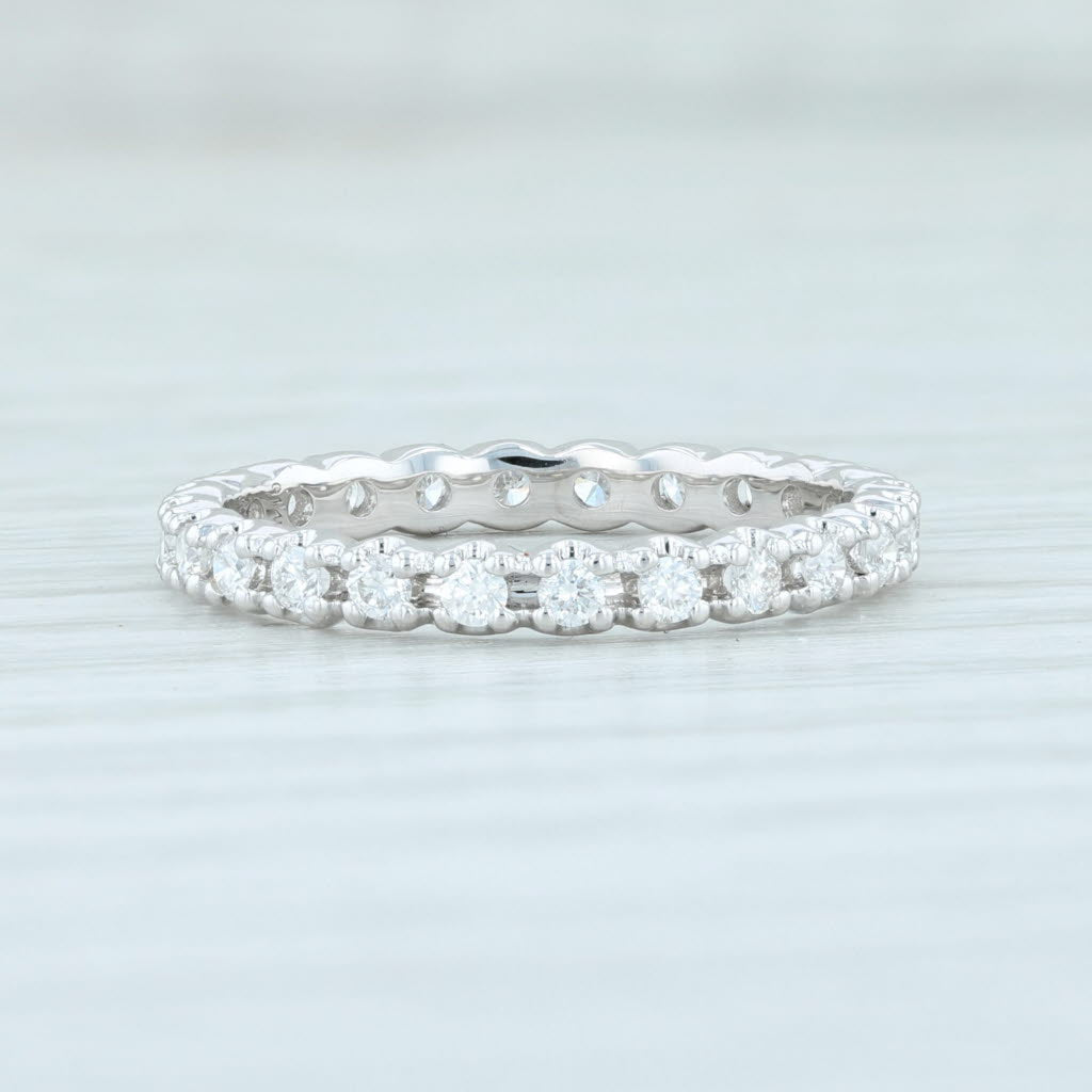 Light Gray New 0.46ctw Diamond Eternity Ring 14k White Gold Size 5.5 Wedding Stackable Band