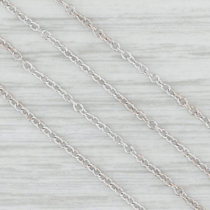 Light Gray 0.14ct Diamond Solitaire Pendant Necklace 14k White Gold 16" Cable Chain