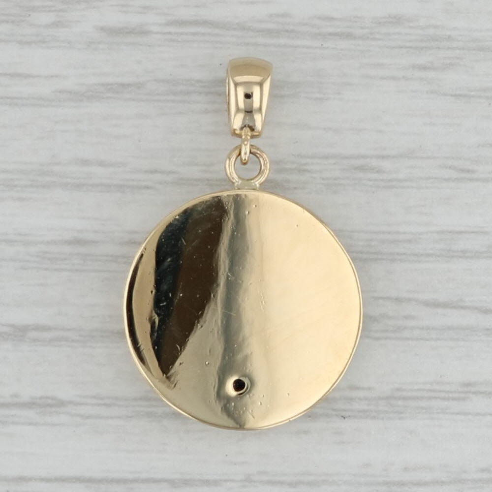 Gray Gothic Mask Pendant 14k Yellow Gold Dragon Animal Face Medallion