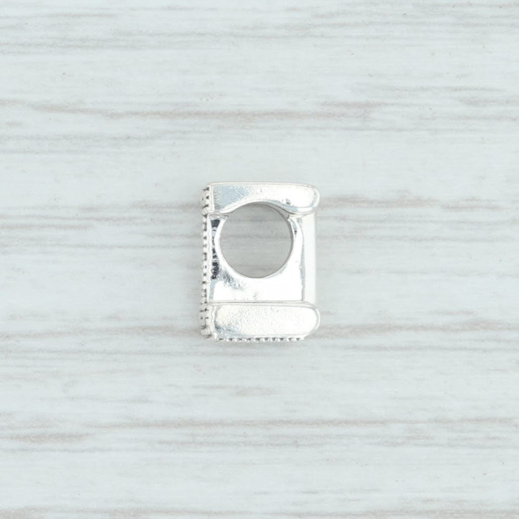 Light Gray New Authentic Pandora Letter I Charm 797463 Sterling Silver Pave "I" Bead
