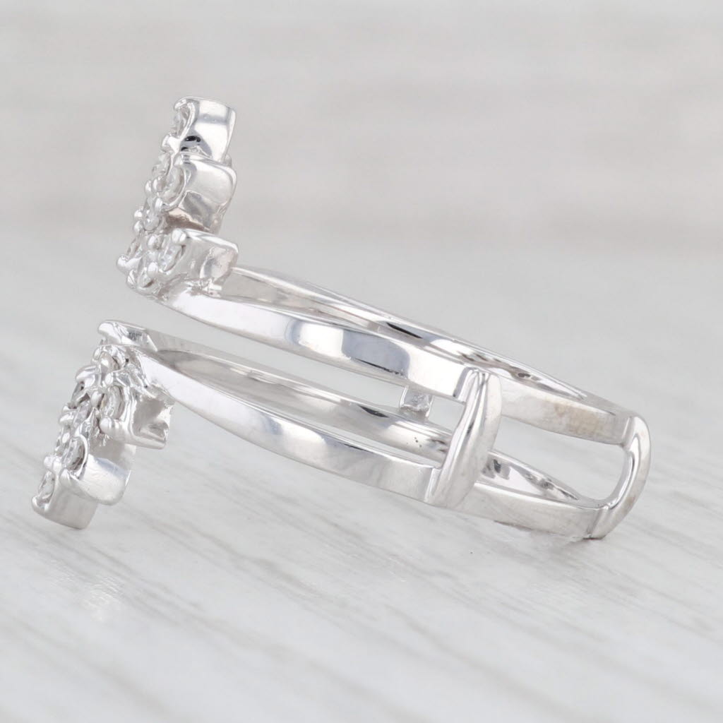 Light Gray 0.35ctw Diamond Ring Jacket 14k White Gold Wrap Guard Size 7.75