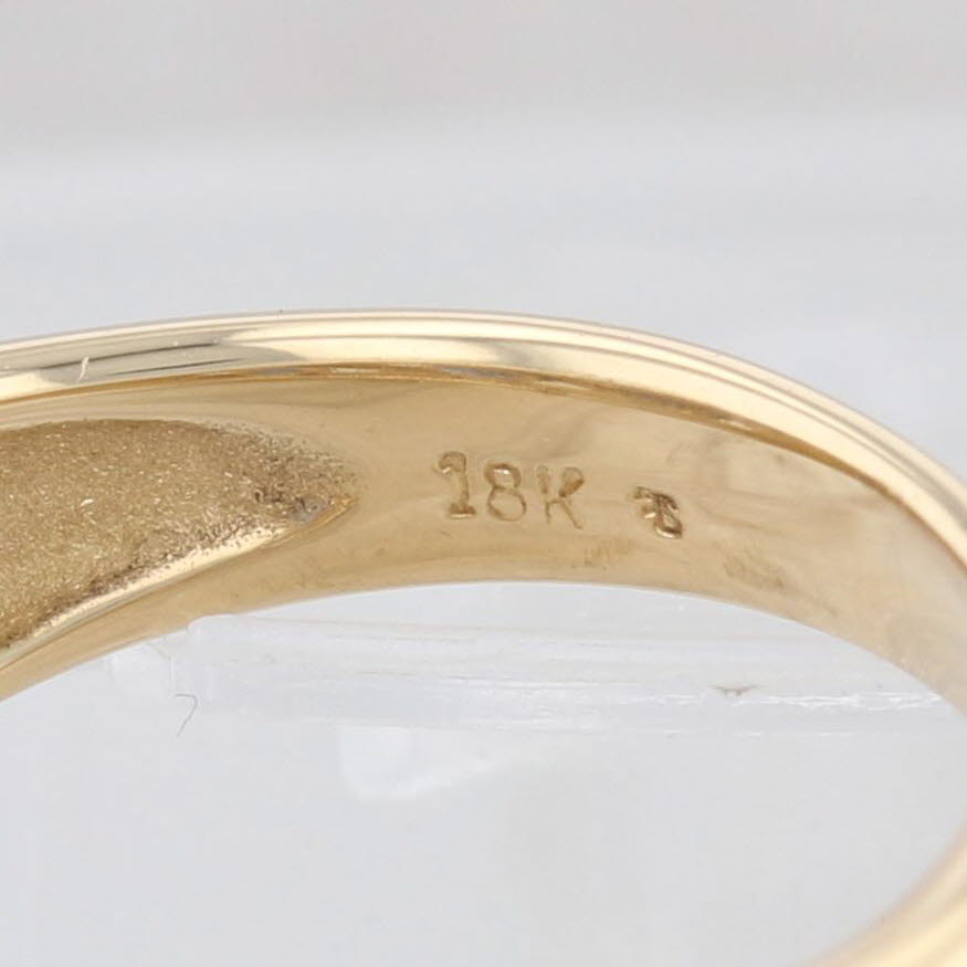 Light Gray 1.32ctw Blue Sapphire Diamond Ring 18k Yellow Gold Size 6.75
