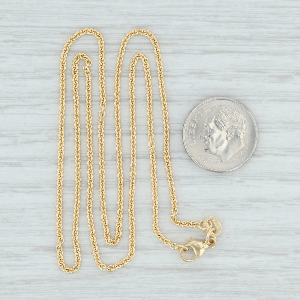 Light Gray New Round Cable Chain Necklace 14k Yellow Gold 16" 1.6mm