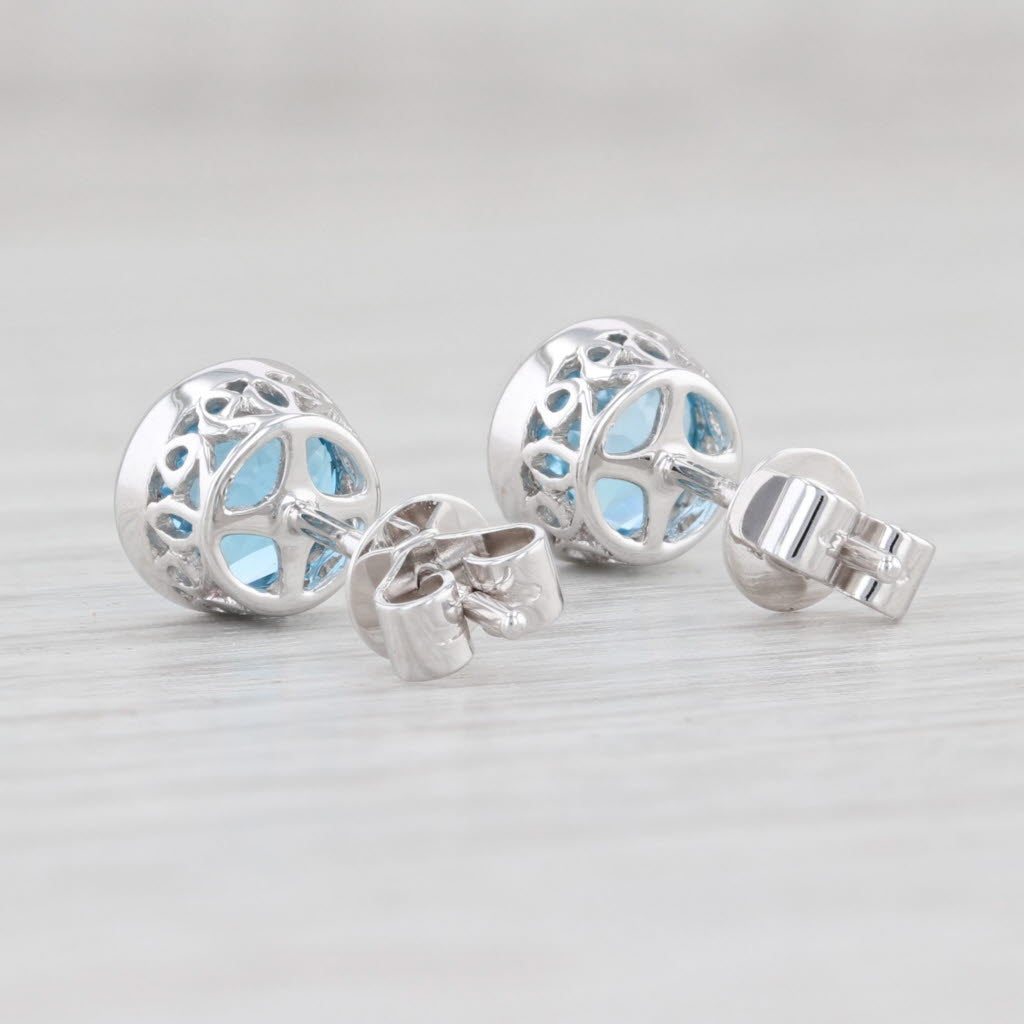 Light Gray New 1.85ctw Topaz Solitaire Stud Earrings 14k White Gold December Birthstone