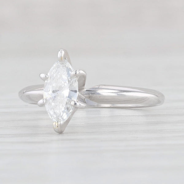 Light Gray 0.45ctw Marquise Solitaire Engagement Ring 14k White Gold Size 4.75