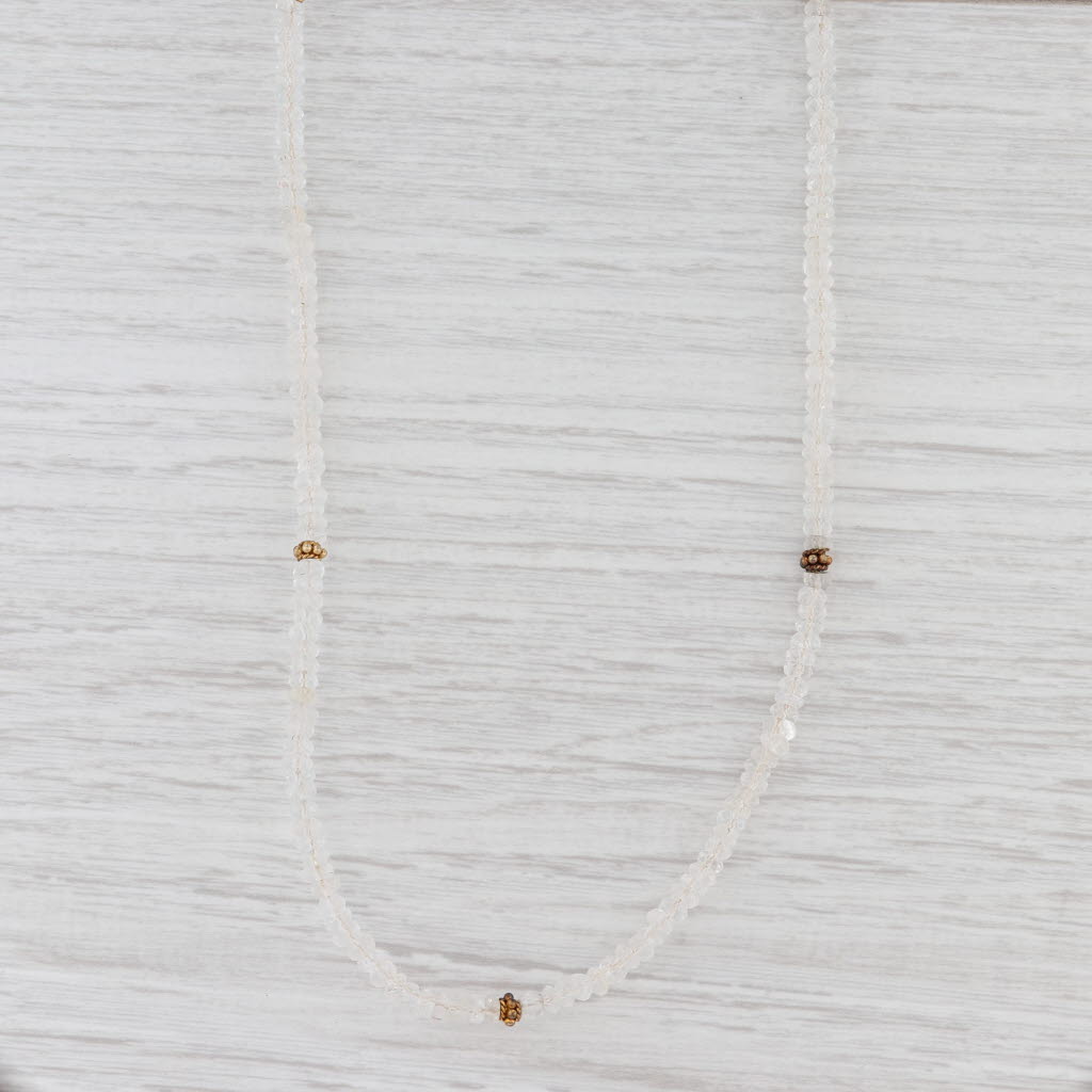 Light Gray New Nina Nguyen Harmony Necklace Quartz Bead Long Layer Gold Vermeil Sterling