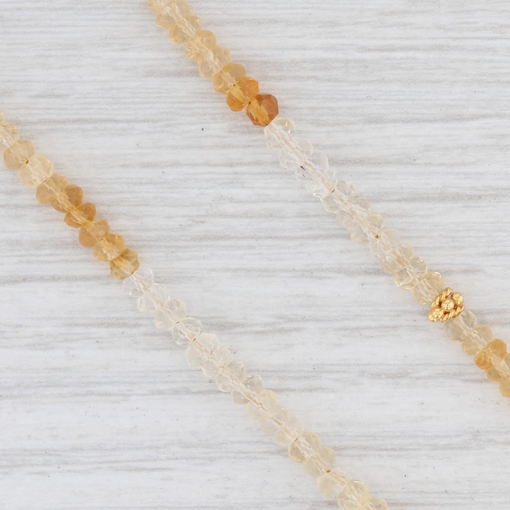 Light Gray New Nina Nguyen Citrine Quartz Bead Necklace Sterling Gold Vermeil Adjustable