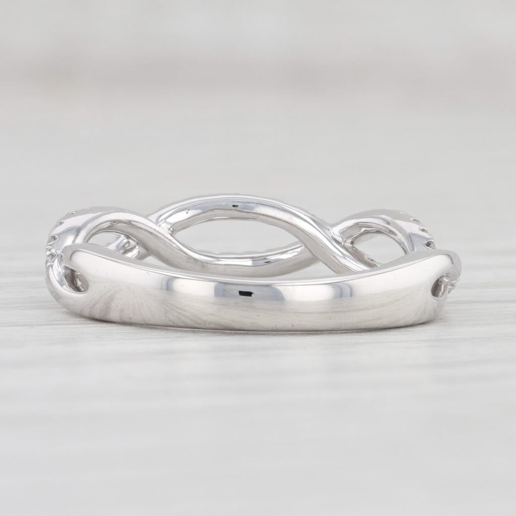 Light Gray Woven 0.35ctw Diamond Ring 18k White Gold Sz 5.75 Wedding Band Stackable A Jaffe