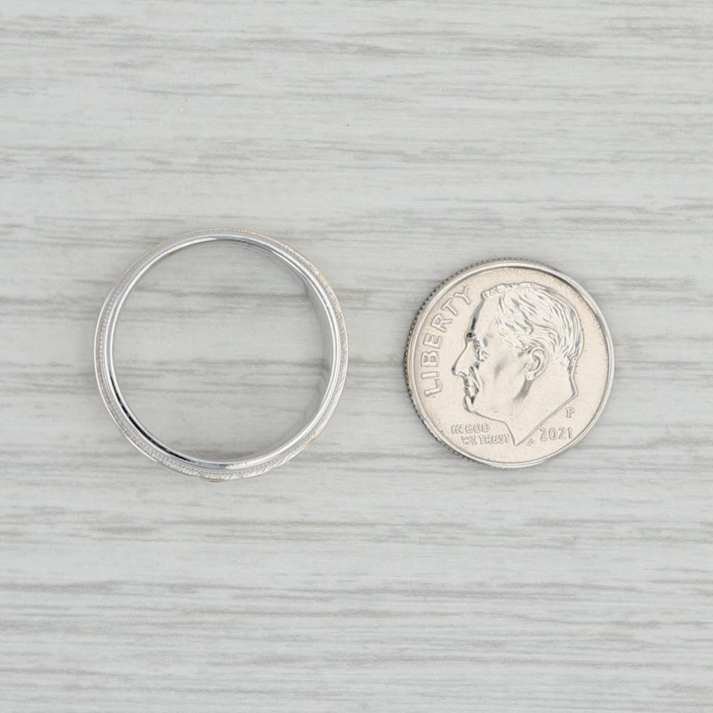 Light Gray 0.12ctw Diamond Ring 14k Yellow White Gold Wedding Band Size 7.5 Stackable