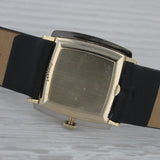 Dark Gray Vintage c.1969 Omega 14k Yellow Gold Square Midsize Manual Watch Modern Roman