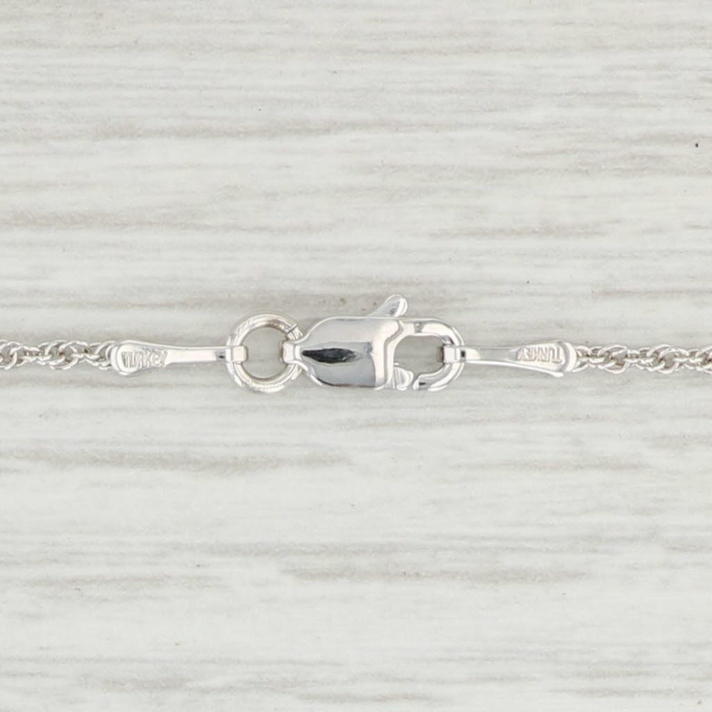 Light Gray New 1.59ctw Garnet Diamond Pendant Necklace 14k White Gold 18” Rope Chain