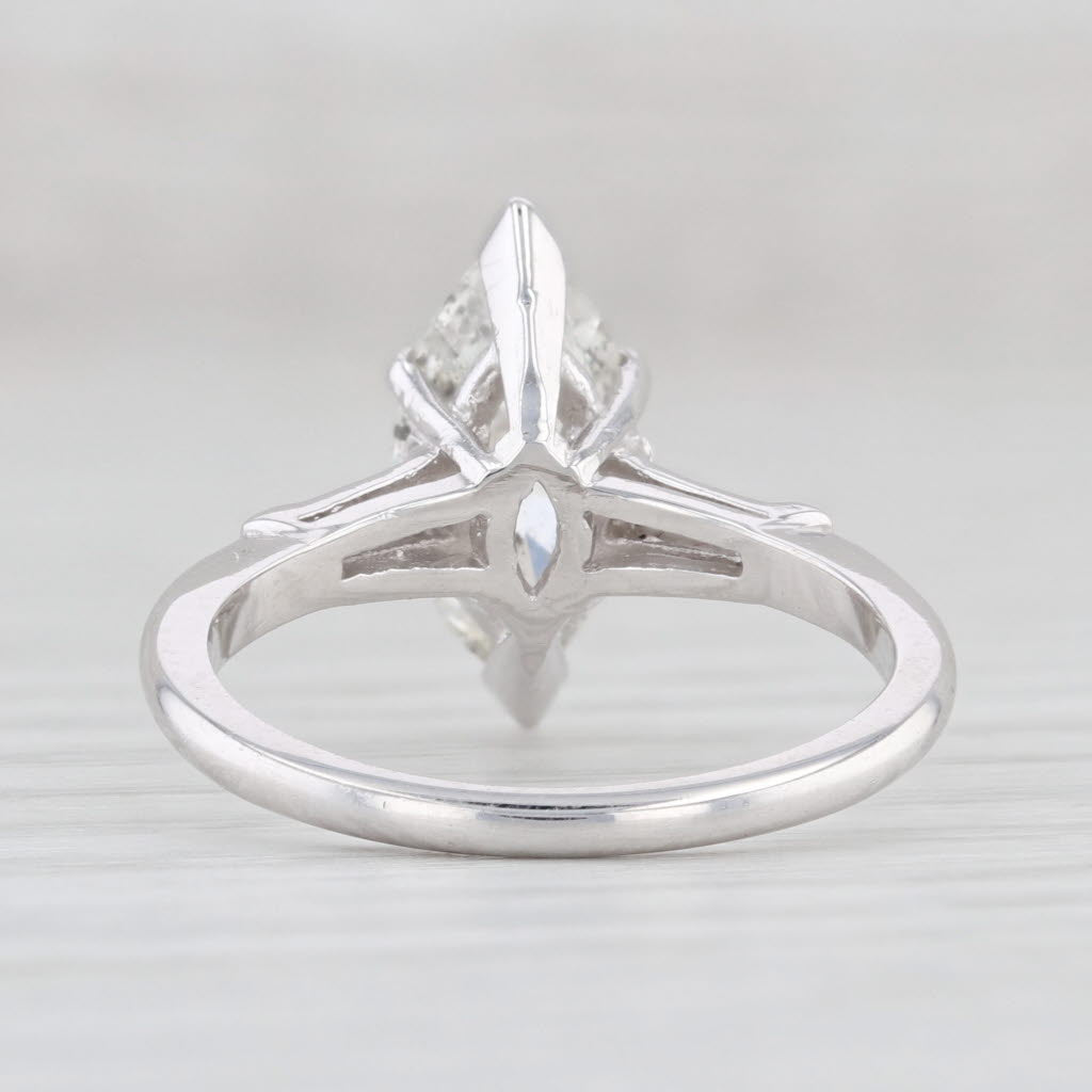 Light Gray 1.66ctw Marquise Diamond Engagement Ring 14k White Gold Size 6 EGL USA