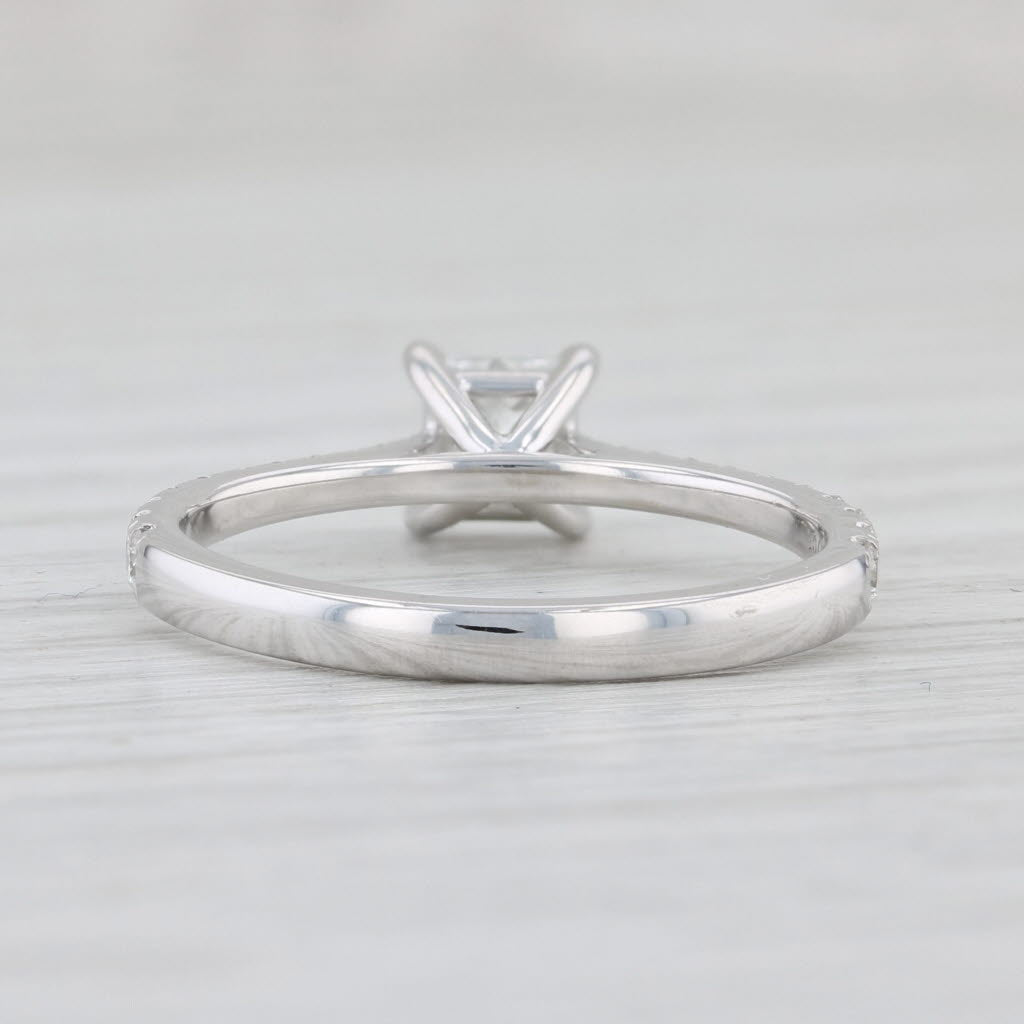 Light Gray New 0.73ctw Diamond Ring 14k White Gold Size 6.75 Princess Solitaire